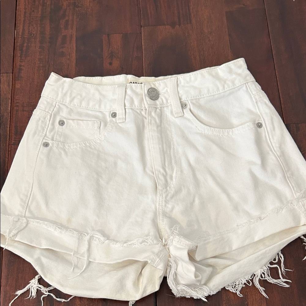Garage White Jean Shorts